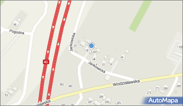 Żory, Jankowicka, 8, mapa Żor