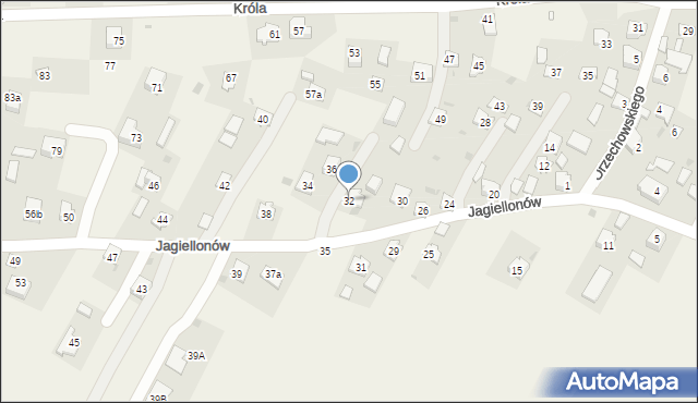 Żurawica, Jagiellonów, 32, mapa Żurawica