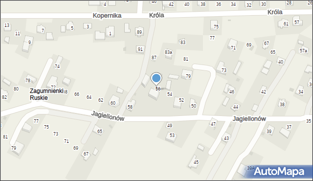 Żurawica, Jagiellonów, 56A, mapa Żurawica