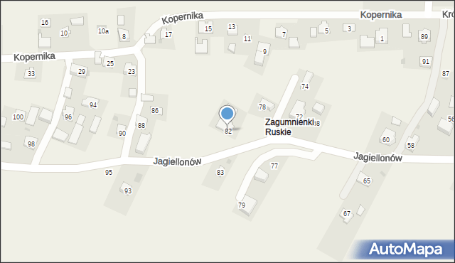 Żurawica, Jagiellonów, 82, mapa Żurawica