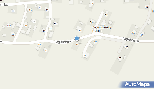 Żurawica, Jagiellonów, 83, mapa Żurawica