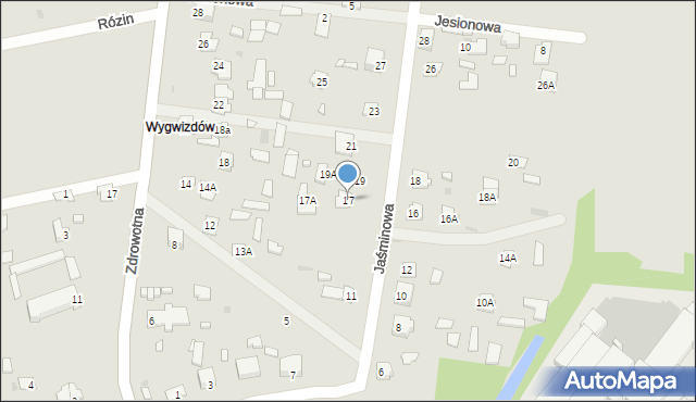 Zwierzyniec, Jaśminowa, 17, mapa Zwierzyniec