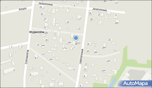 Zwierzyniec, Jaśminowa, 19, mapa Zwierzyniec