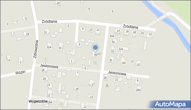 Zwierzyniec, Jaśminowa, 33, mapa Zwierzyniec