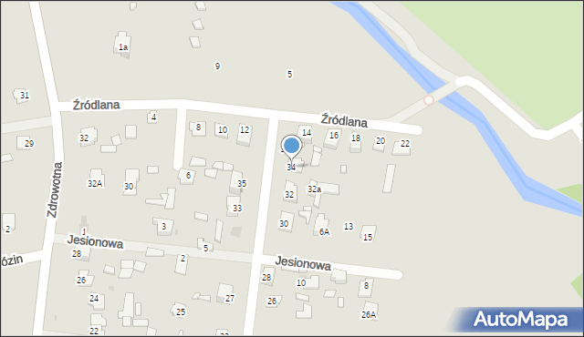 Zwierzyniec, Jaśminowa, 34, mapa Zwierzyniec