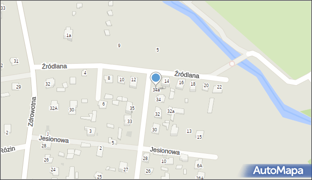 Zwierzyniec, Jaśminowa, 34a, mapa Zwierzyniec