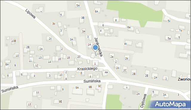 Zwonowice, Jankowicka, 1, mapa Zwonowice