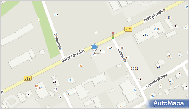 Żyrardów, Jaktorowska, 22, mapa Żyrardów