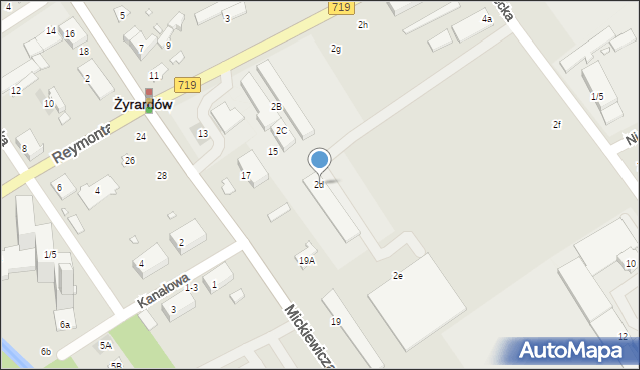 Żyrardów, Jaktorowska, 2d, mapa Żyrardów