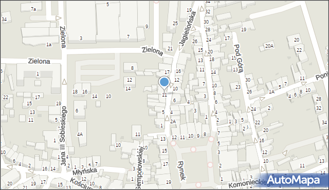 Żywiec, Jagiellońska, 11, mapa Żywiec