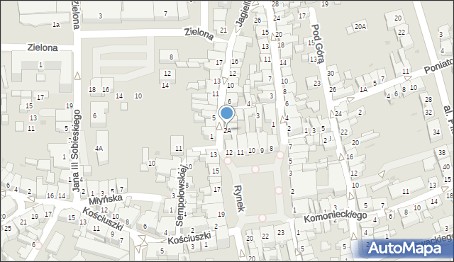 Żywiec, Jagiellońska, 2A, mapa Żywiec