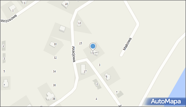 Bartąg, Jeziorna, 1, mapa Bartąg