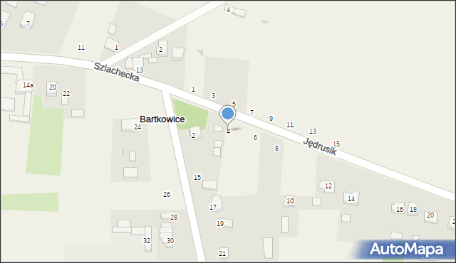 Bartkowice, Jędrusik Kaliny, 4, mapa Bartkowice