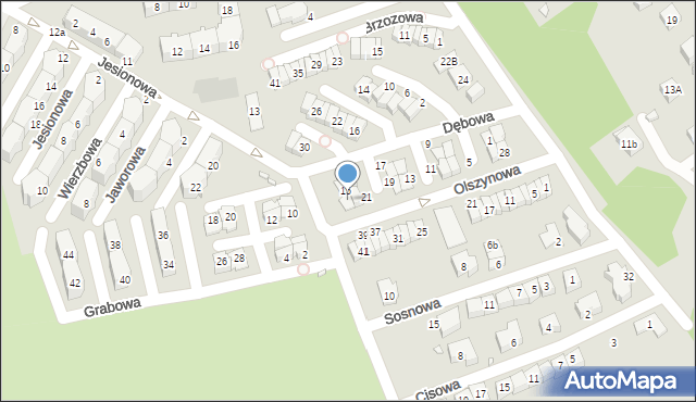 Będzin, Jesionowa, 17, mapa Będzin