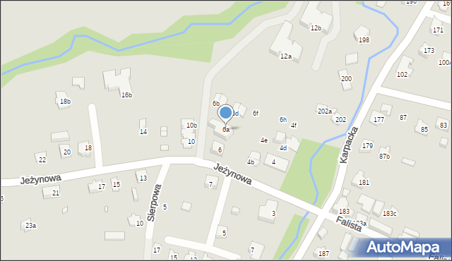 Bielsko-Biała, Jeżynowa, 6a, mapa Bielsko-Białej