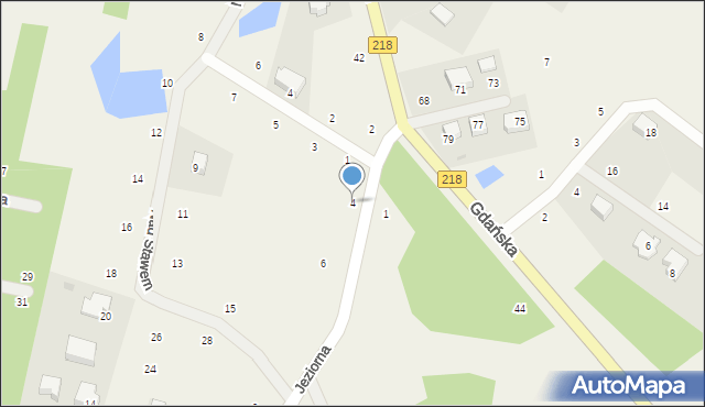 Bieszkowice, Jeziorna, 4, mapa Bieszkowice