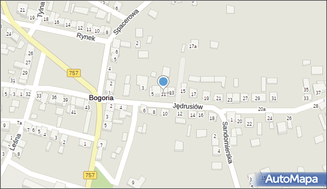 Bogoria, Jędrusiów, 11, mapa Bogoria