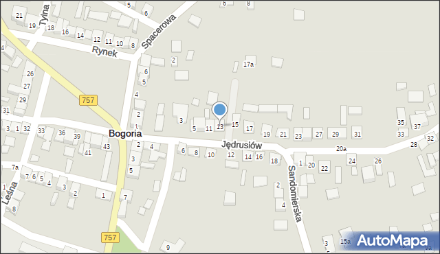 Bogoria, Jędrusiów, 13, mapa Bogoria