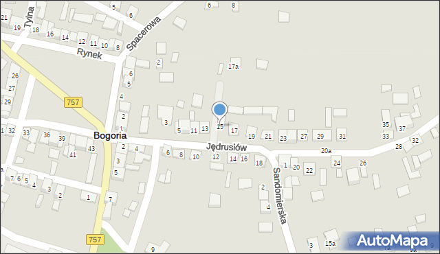 Bogoria, Jędrusiów, 15, mapa Bogoria