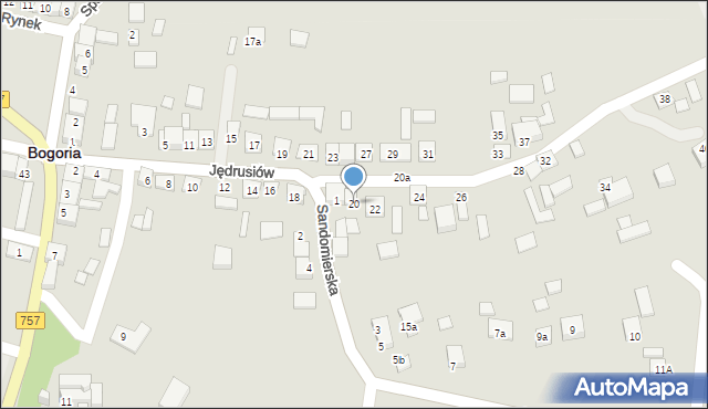 Bogoria, Jędrusiów, 20, mapa Bogoria