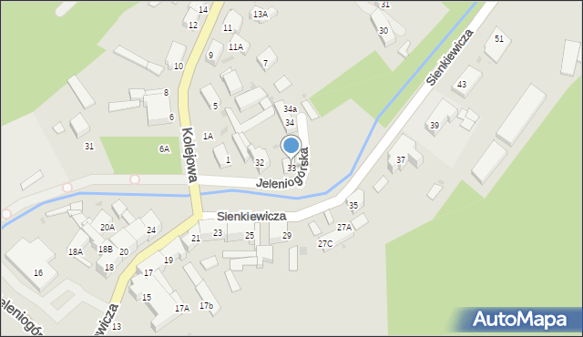 Bolków, Jeleniogórska, 33, mapa Bolków