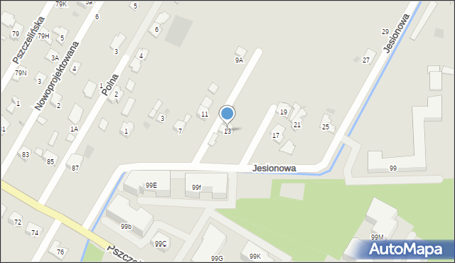 Brwinów, Jesionowa, 13, mapa Brwinów