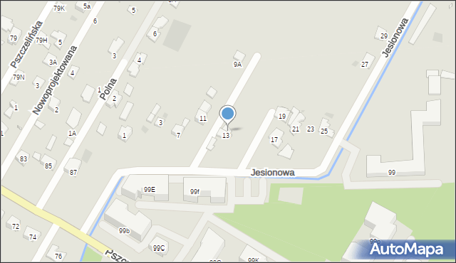 Brwinów, Jesionowa, 13A, mapa Brwinów