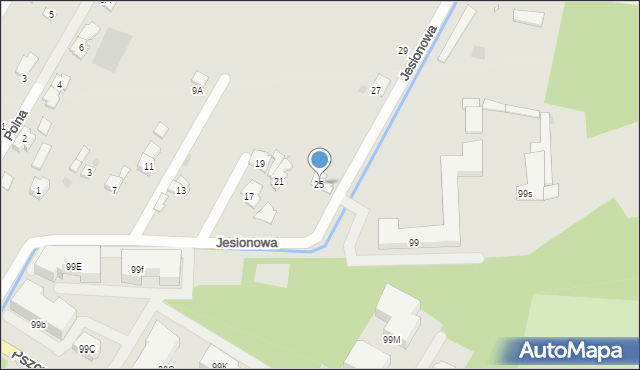 Brwinów, Jesionowa, 25, mapa Brwinów