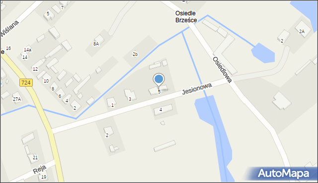 Brześce, Jesionowa, 5, mapa Brześce