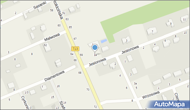 Bukowiec, Jesionowa, 1a, mapa Bukowiec