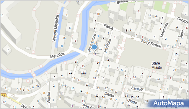 Bydgoszcz, Jezuicka, 14, mapa Bydgoszczy