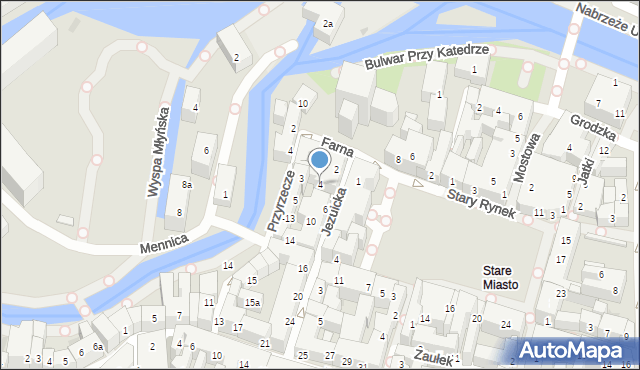 Bydgoszcz, Jezuicka, 4, mapa Bydgoszczy