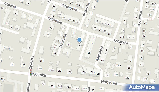 Bydgoszcz, Jędrzejowska, 6, mapa Bydgoszczy