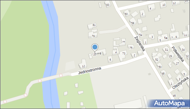 Bydgoszcz, Jednostronna, 10, mapa Bydgoszczy