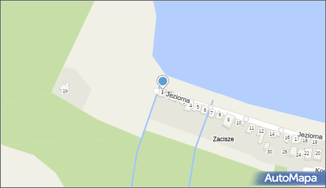 Charzykowy, Jeziorna, 1a, mapa Charzykowy