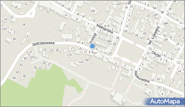 Chęciny, Jędrzejowska, 7, mapa Chęciny