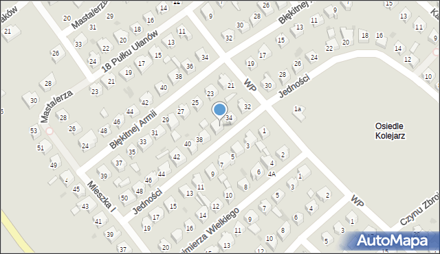 Chojnice, Jedności, 36, mapa Chojnic