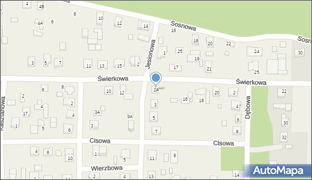 Cielimowo, Jesionowa, 1A, mapa Cielimowo