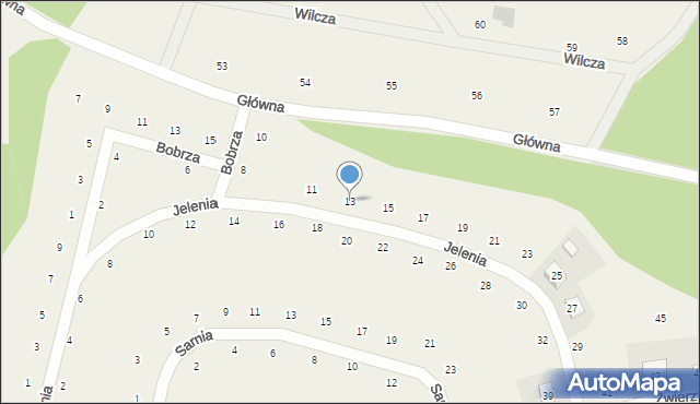 Cieszów, Jelenia, 13, mapa Cieszów