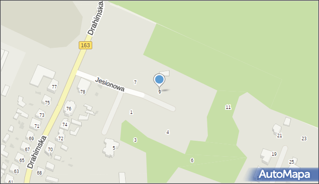 Czaplinek, Jesionowa, 9, mapa Czaplinek