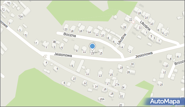 Czarnków, Jesionowa, 13, mapa Czarnków