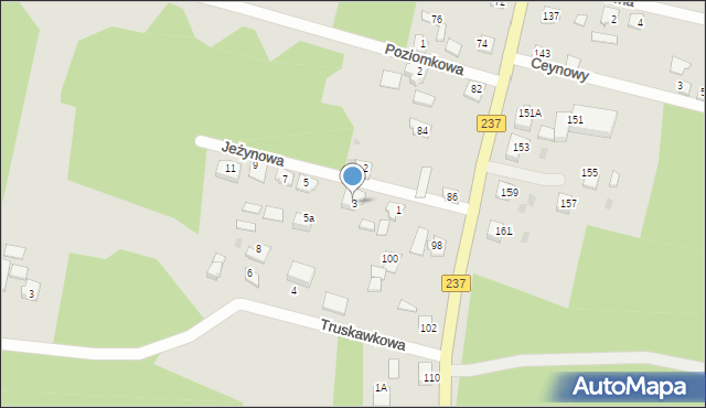 Czersk, Jeżynowa, 3, mapa Czersk