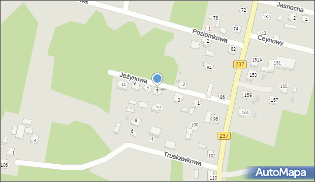 Czersk, Jeżynowa, 5, mapa Czersk