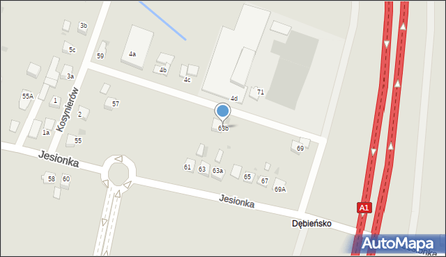 Czerwionka-Leszczyny, Jesionka, 63b, mapa Czerwionka-Leszczyny