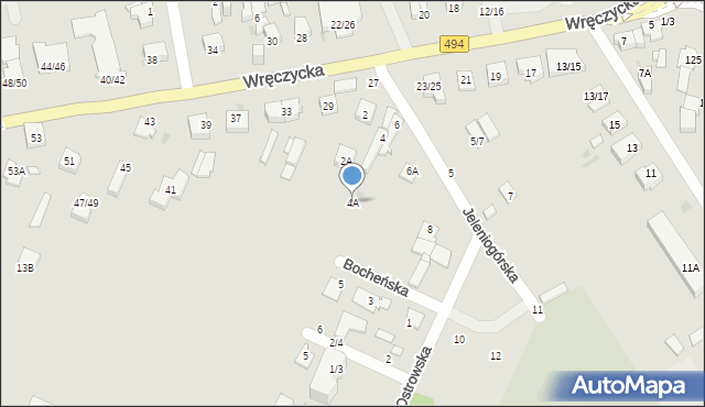 Częstochowa, Jeleniogórska, 4A, mapa Częstochowy