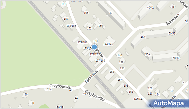 Częstochowa, Jesienna, 171/173, mapa Częstochowy