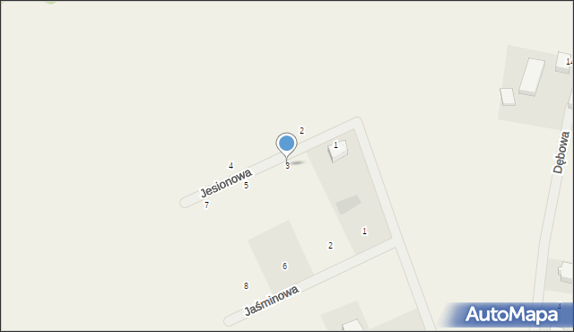 Donimierz, Jesionowa, 3, mapa Donimierz