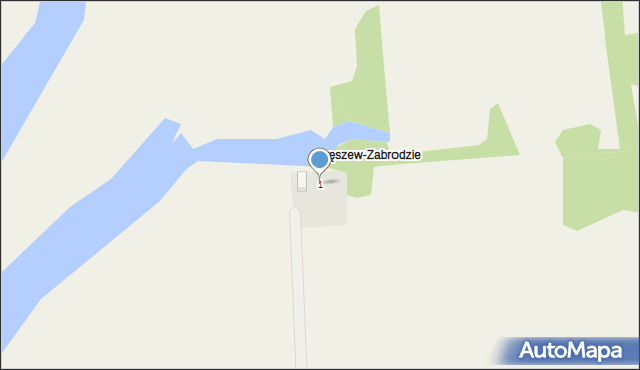 Dręszew, Jeziorna, 1, mapa Dręszew