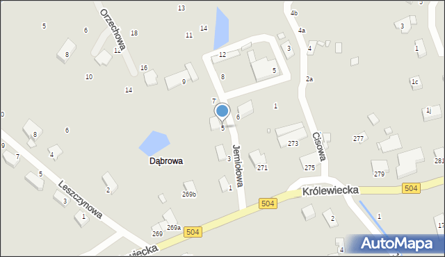 Elbląg, Jemiołowa, 5, mapa Elbląga