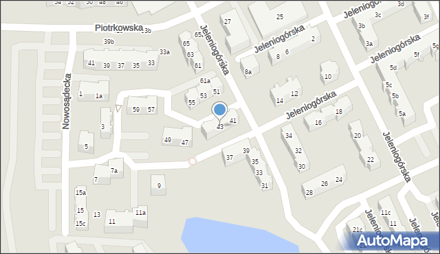 Gdańsk, Jeleniogórska, 43, mapa Gdańska